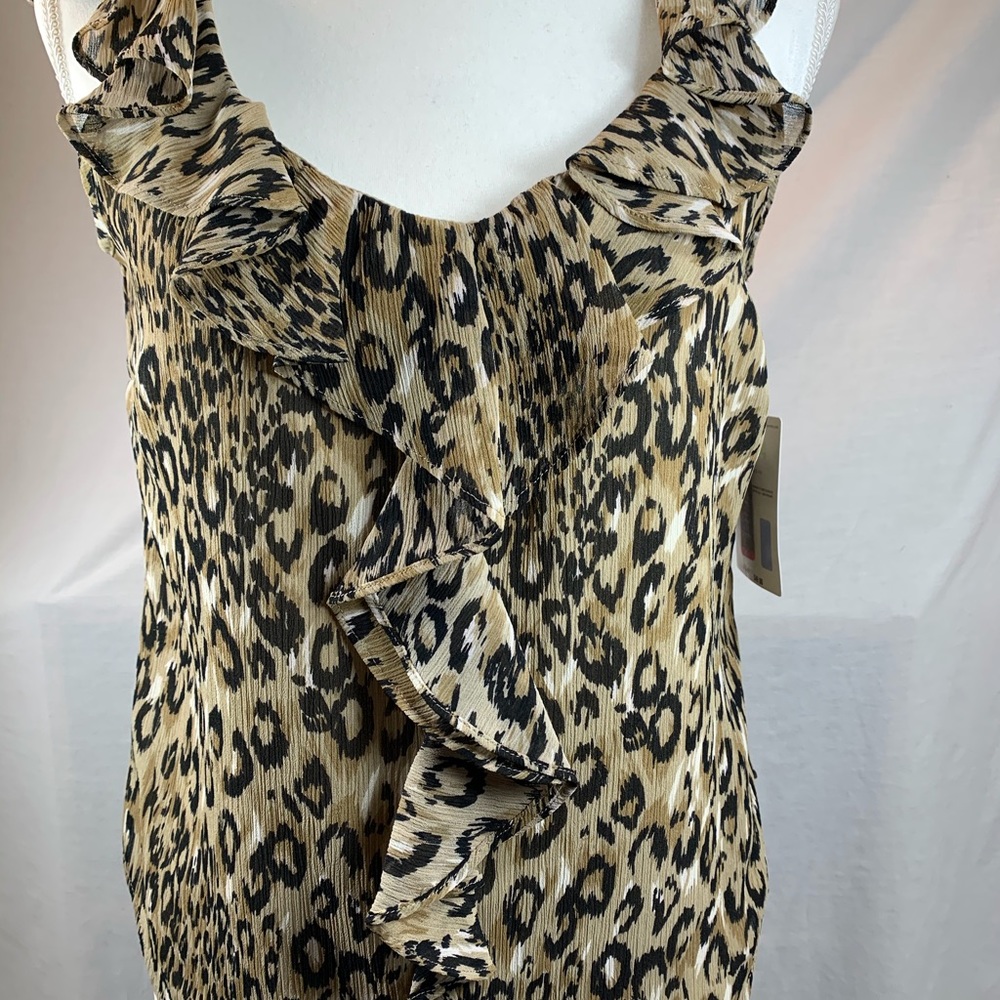 Liz Claiborne Sleeveless Leopard Print Blouse